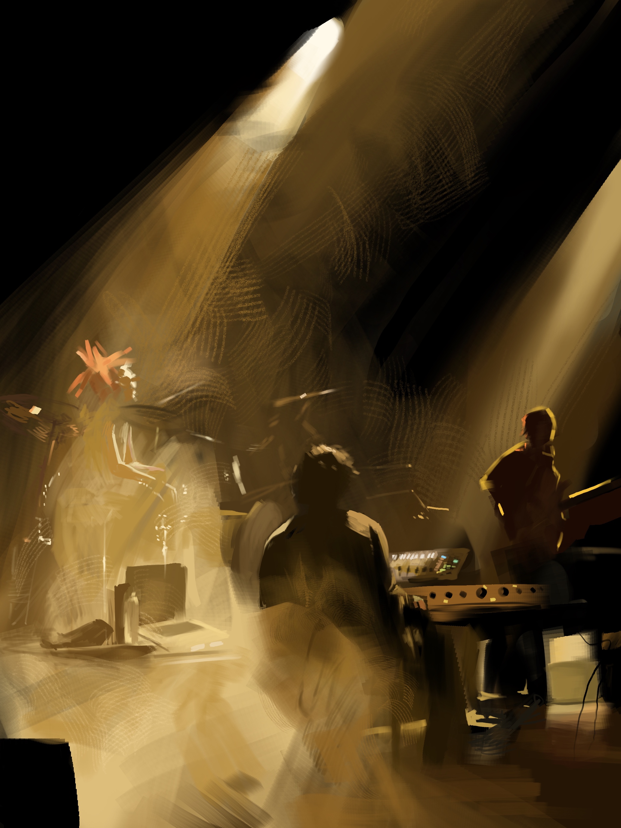 Photograph featuring Yu, Daiki, Kazuki (left to right) in a concert