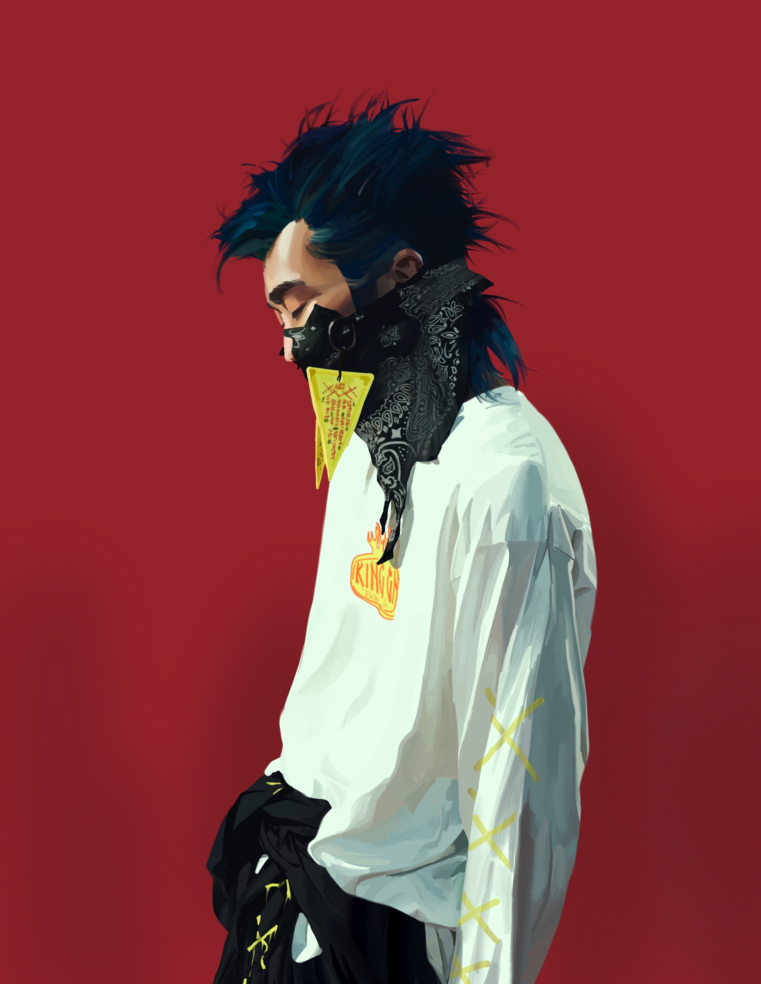 Photograph featuring Yu as a model of King Gnu’s Ceremony 6 clothing merchandise